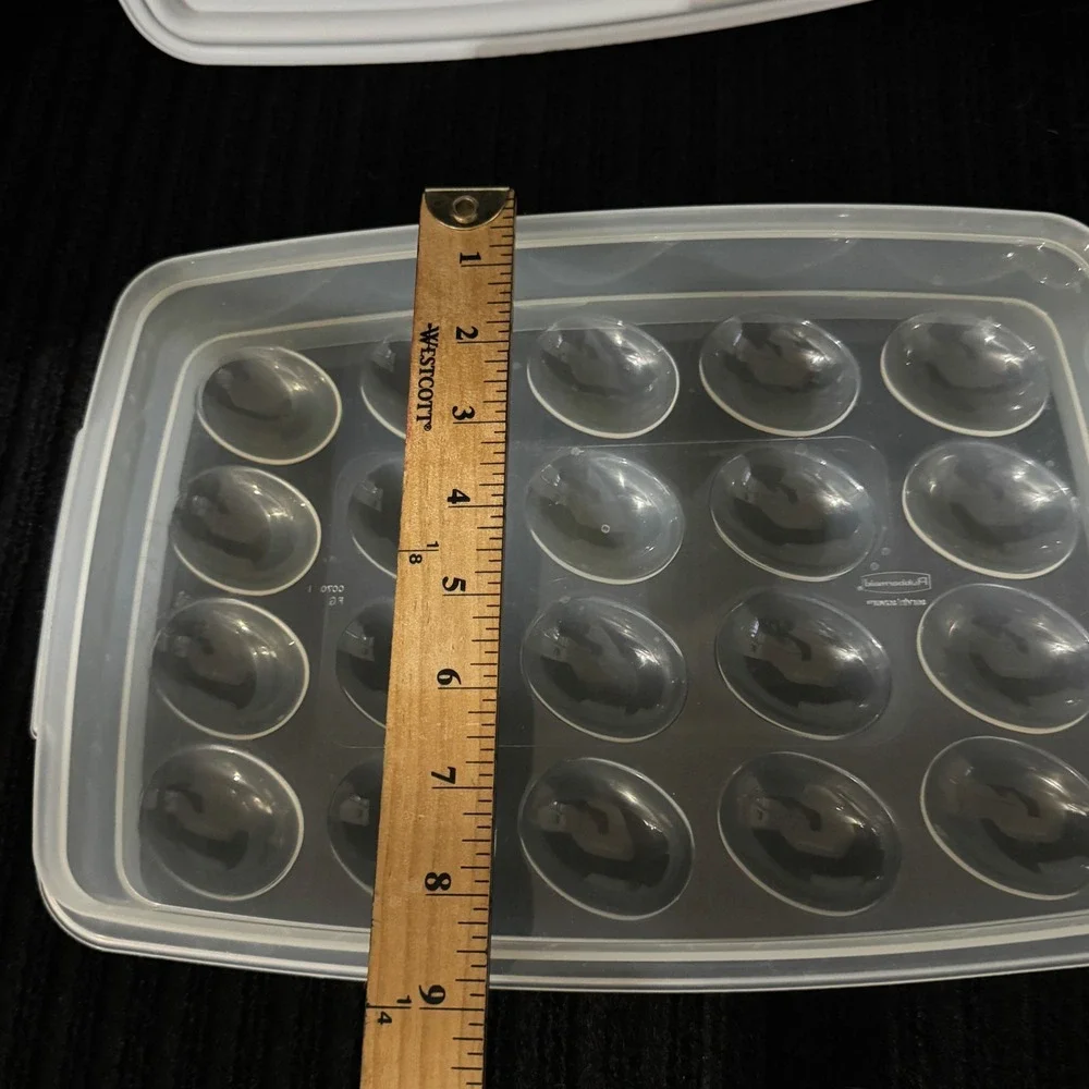 Rubbermaid Servin Saver Deviled Egg Carrier 20 Slot Vintage Clear White Lid 7